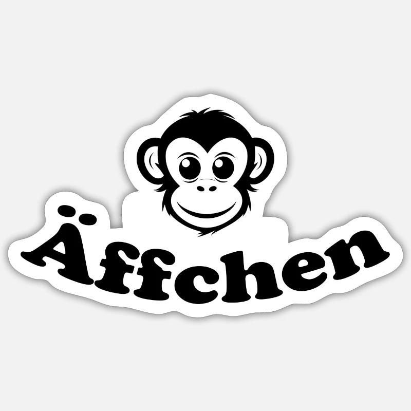 Äffchen Sticker Größe S (10 x 10 cm)