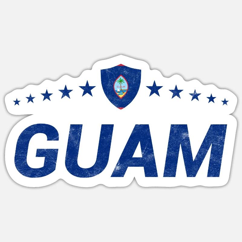 Guam - Sticker taille S (10 x 10 cm) - blanc mat