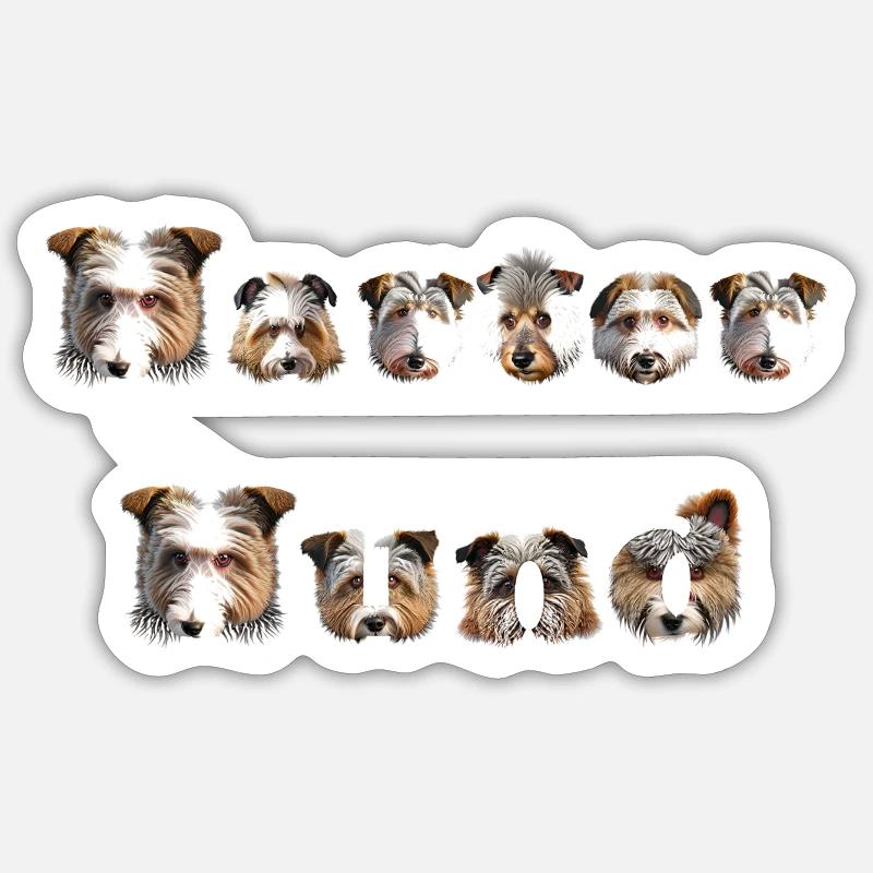 Harter Hund - Sticker Größe S (10 x 10 cm) - Mattweiß