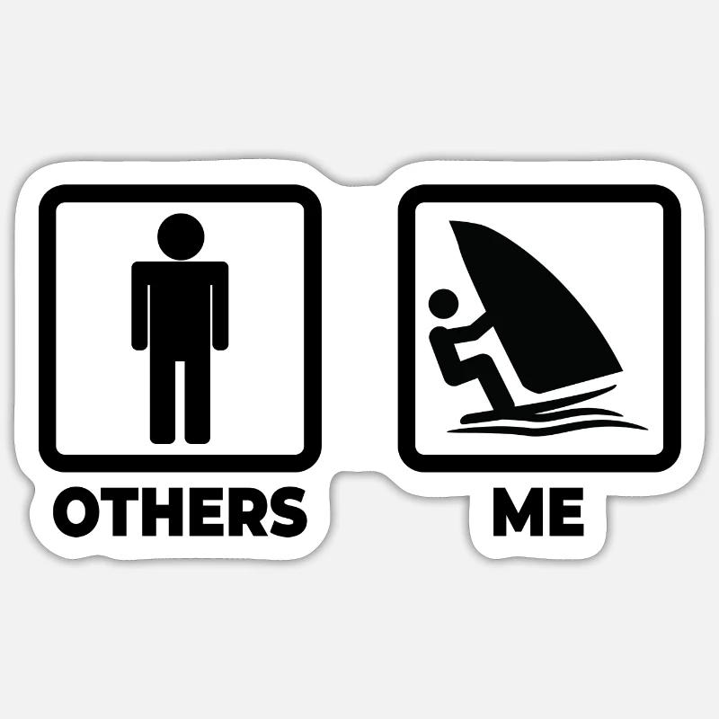 Windsurfer Zeitplan - Sticker Größe S (10 x 10 cm) - Mattweiß