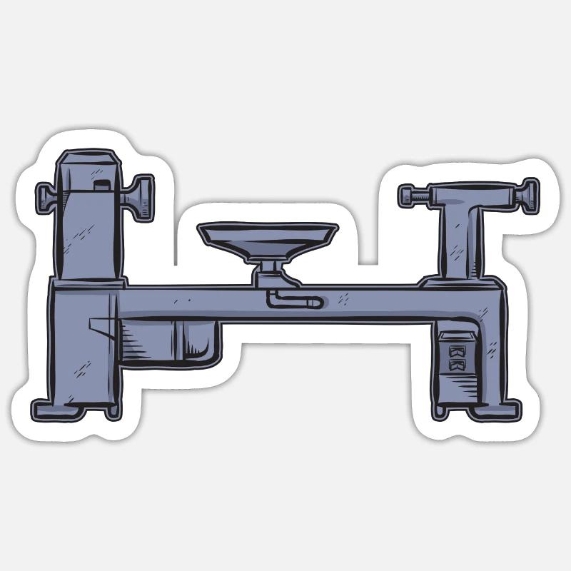 Turning Wood Lathe Lathe Sticker size S (10 x 10 cm)