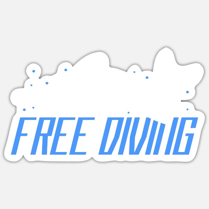 Plongée libre Apnée Plongeur Plongée en apnée Plongée profonde Sticker taille S (10 x 10 cm)