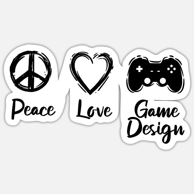 I love game development - Sticker size S (10 x 10 cm) - white matte