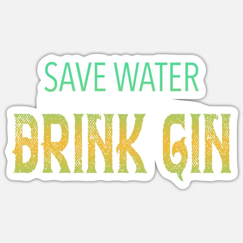 Gin - Sticker Größe S (10 x 10 cm) - Mattweiß