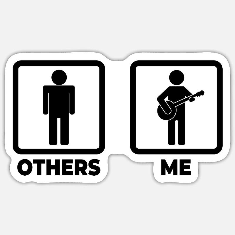 Funny banjo player - Sticker size S (10 x 10 cm) - white matte