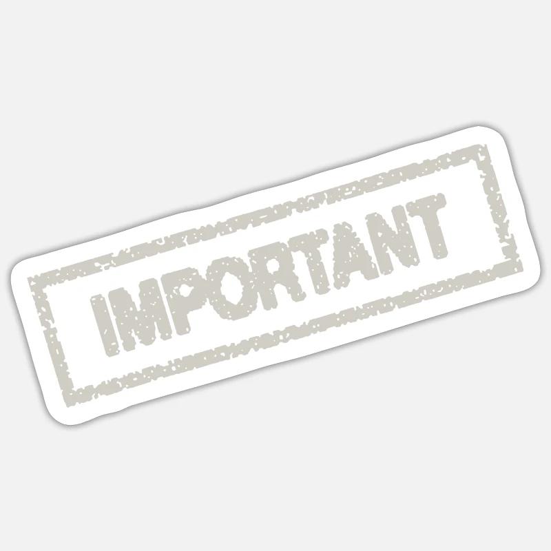 important - Sticker size S (10 x 10 cm) - white matte