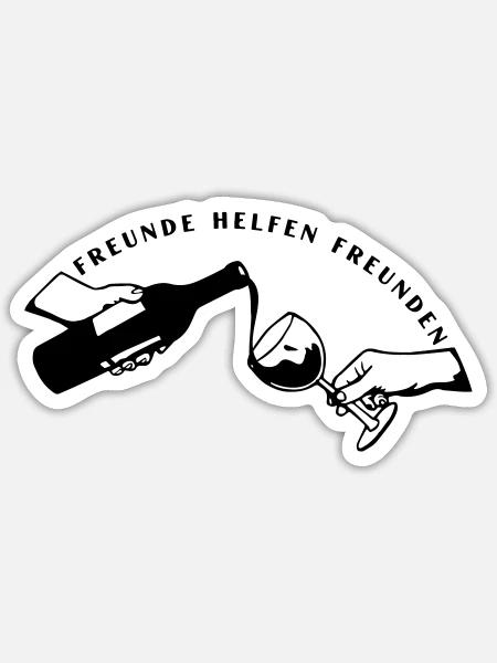 Freunde helfen Freunden - Sticker Größe S (10 x 10 cm) - Mattweiß