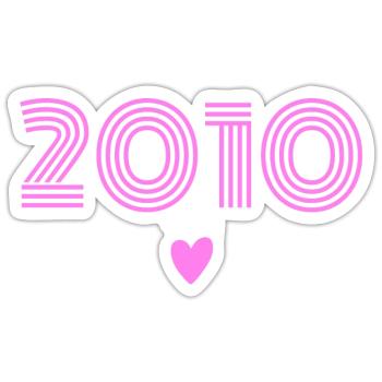 Born in 2010 girl - Sticker size S (10 x 10 cm) - white matte - Front