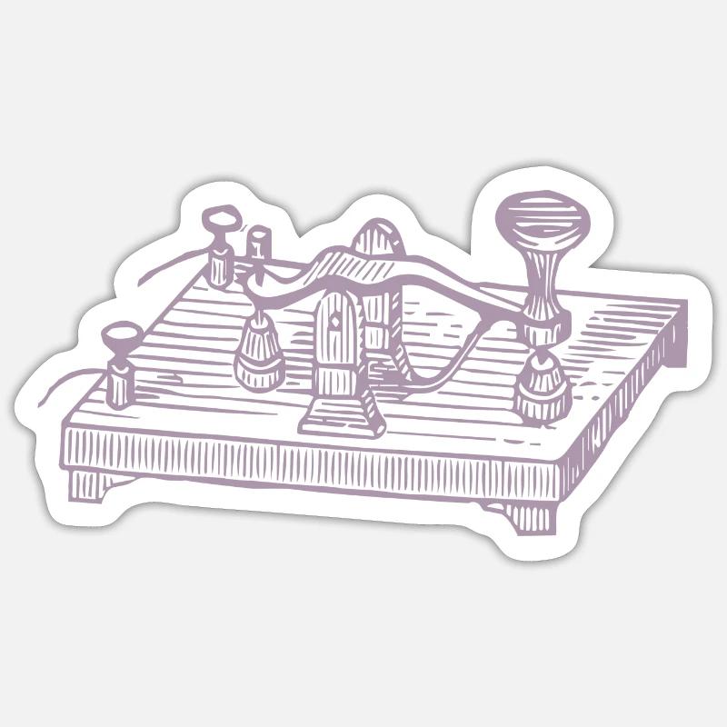 Vintage Morsecode Gerät, Retro Kommunikation Sticker Größe S (10 x 10 cm)