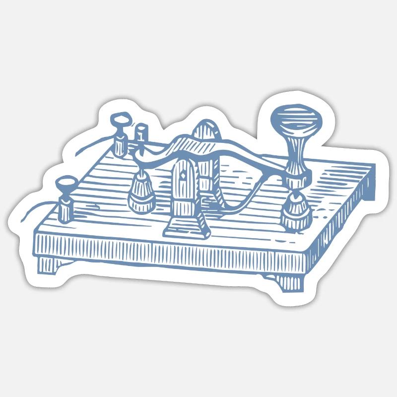 Vintage Morsecode Gerät, Retro Kommunikation Sticker Größe S (10 x 10 cm)