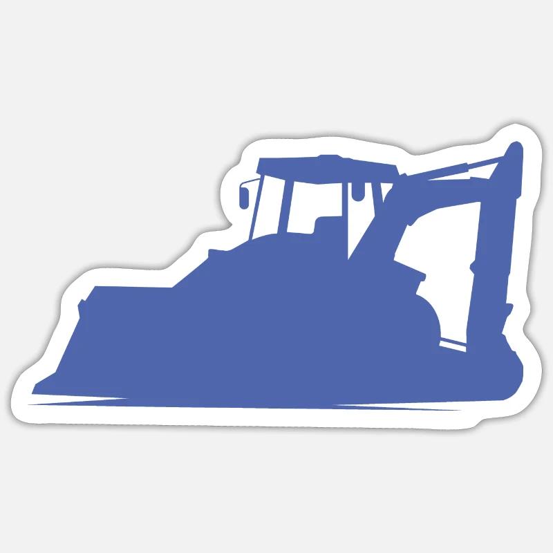 Excavator operator and construction equipment operator Silhouette – Sticker size S (10 x 10 cm)