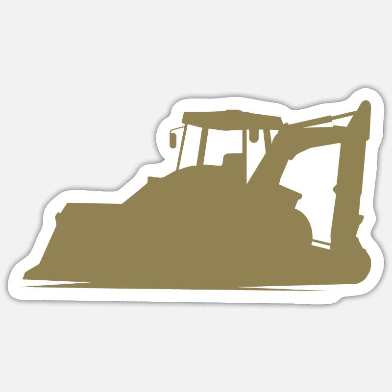 Excavator operator and construction equipment operator Silhouette – Sticker size S (10 x 10 cm)