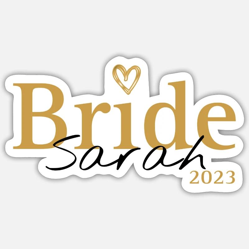 Bride Sarah - Sticker Größe S (10 x 10 cm) - Mattweiß