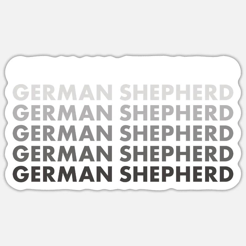 German Shepherd - Sticker Größe S (10 x 10 cm) - Mattweiß