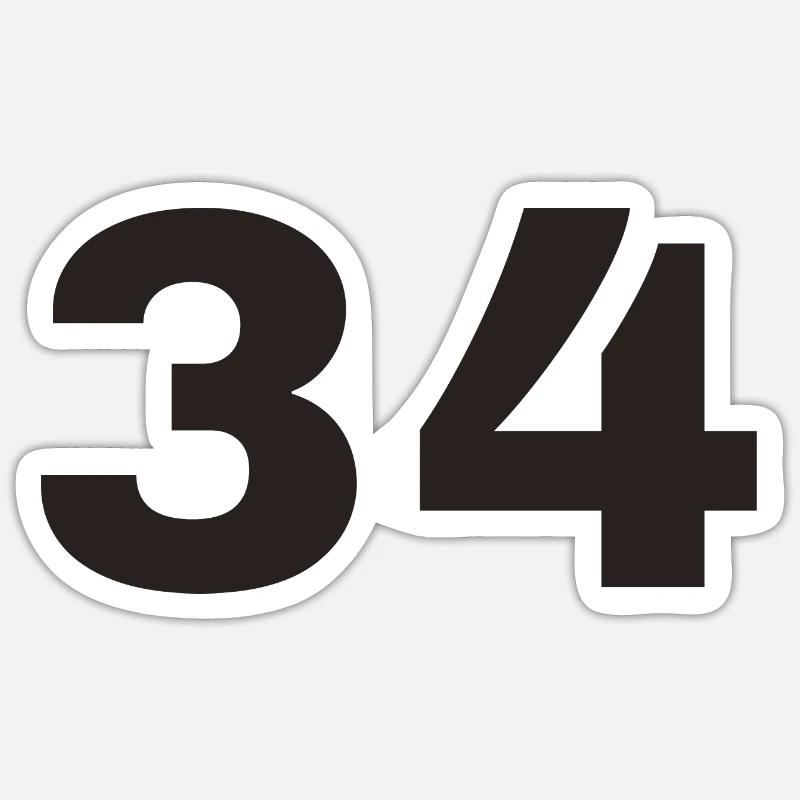 34 - Sticker taille S (10 x 10 cm) - blanc mat