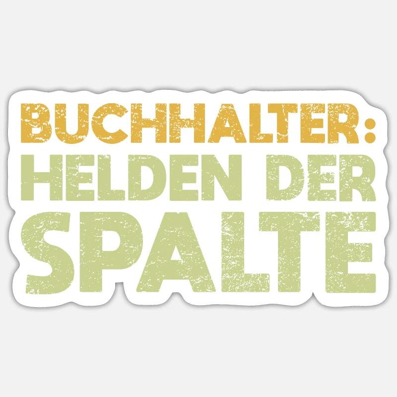 Buchhalter: Helden Der Spalte - Sticker Größe S (10 x 10 cm) - Mattweiß