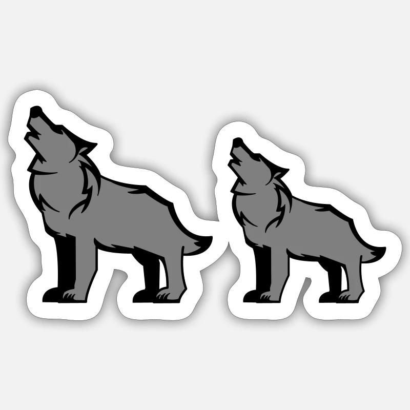 Wolf pack - Sticker size S (10 x 10 cm) - white matte