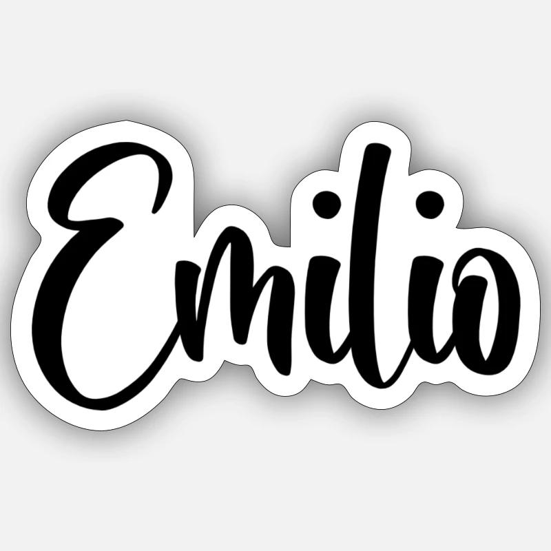 First name Emilio - Sticker size S (10 x 10 cm) - white matte