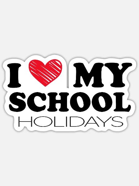 Schulferien Schule Klassenfahrt und Hofpause - Sticker Größe S (10 x 10 cm) - Mattweiß