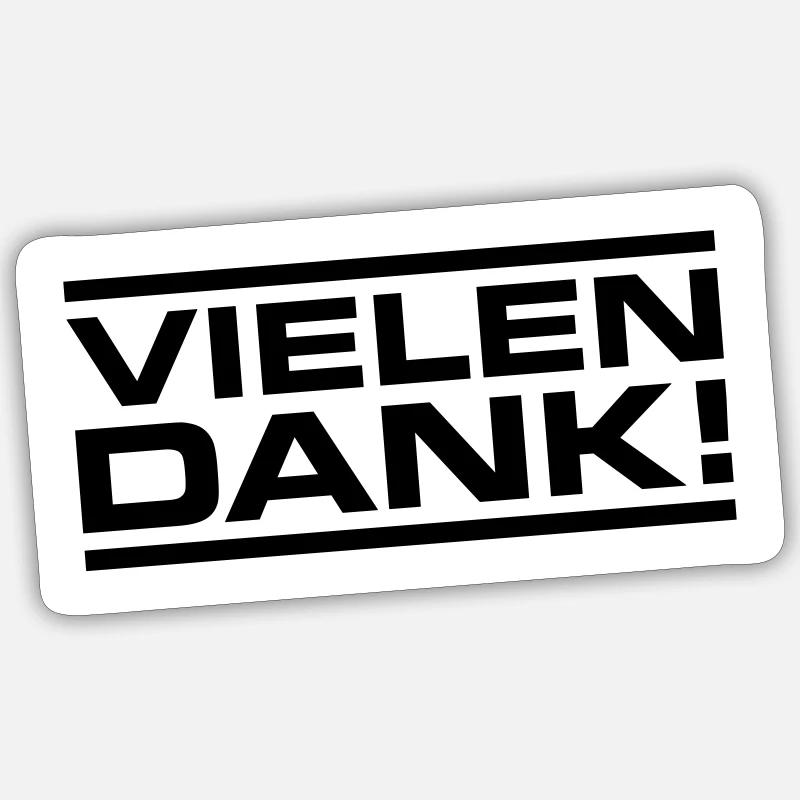 Vielen Dank Danke - Sticker Größe S (10 x 10 cm) - Mattweiß