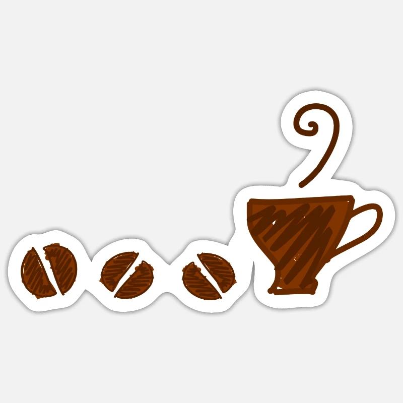 Kaffee - Sticker Größe S (10 x 10 cm) - Mattweiß