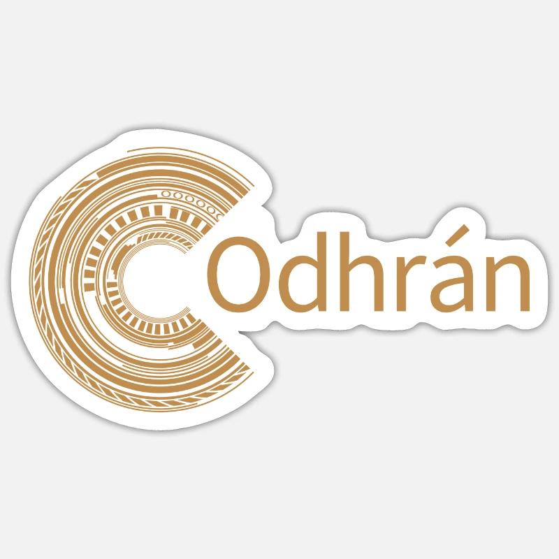 Pour Odhrán - Sticker taille S (10 x 10 cm) - blanc mat