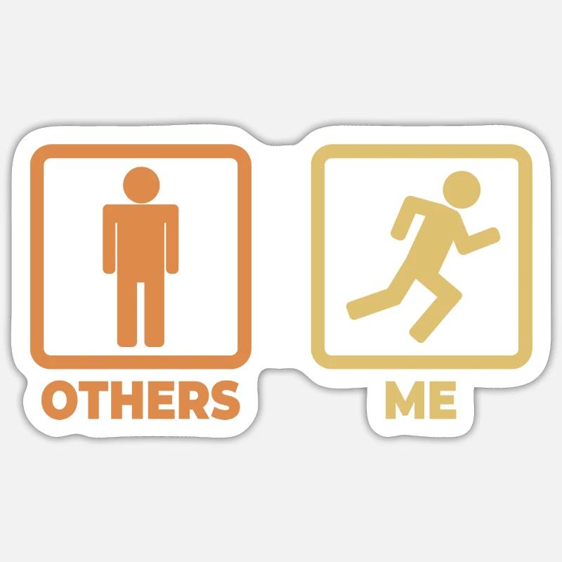 Runner stick figures - Sticker size S (10 x 10 cm) - white matte