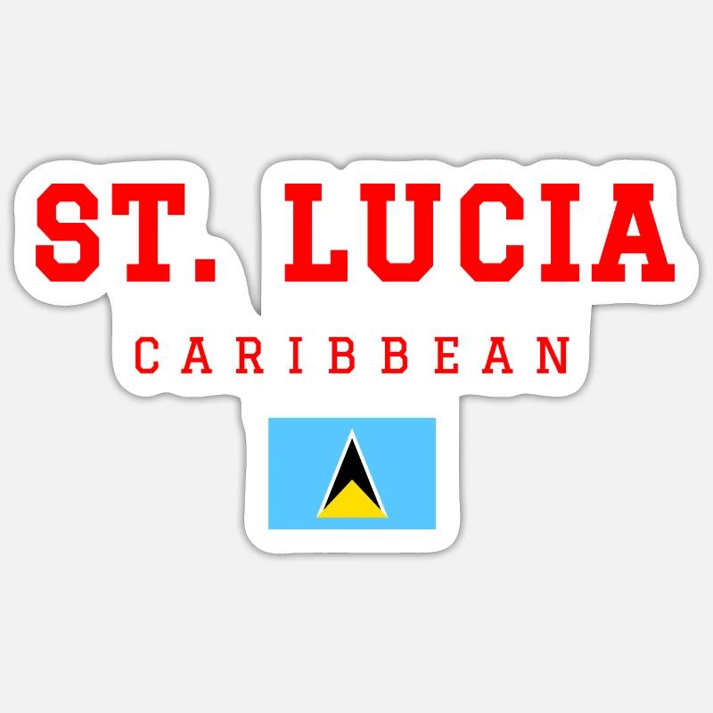 Sainte-Lucie - Sticker taille S (10 x 10 cm) - blanc mat