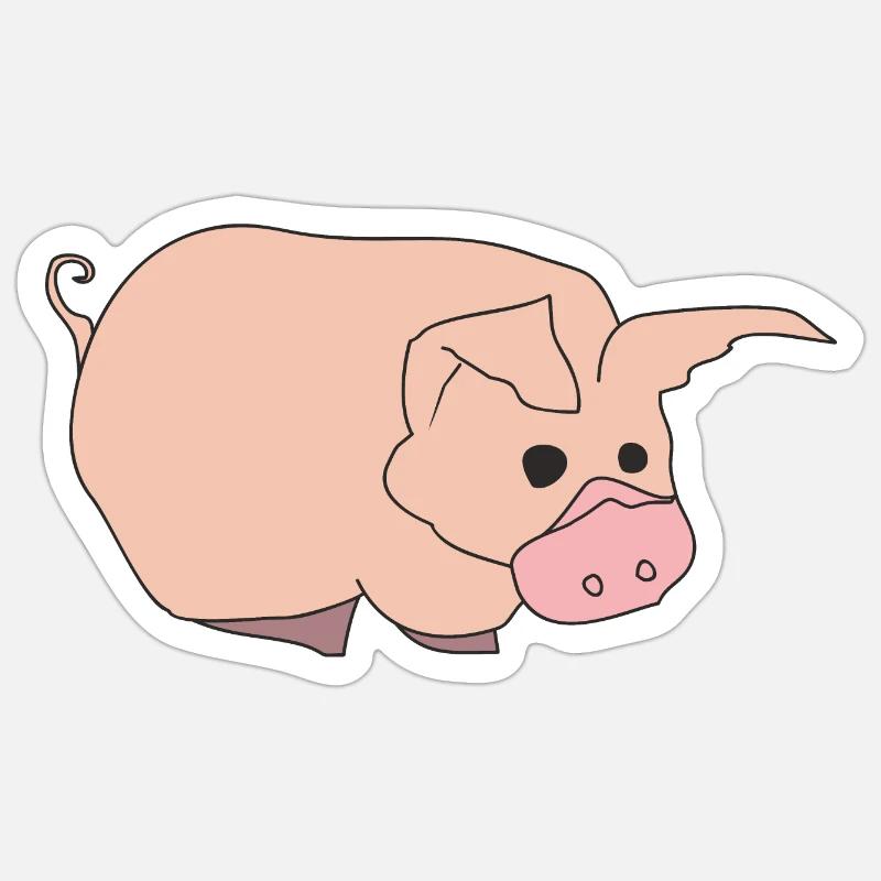 Drôle de cochon - Sticker taille S (10 x 10 cm) - blanc mat
