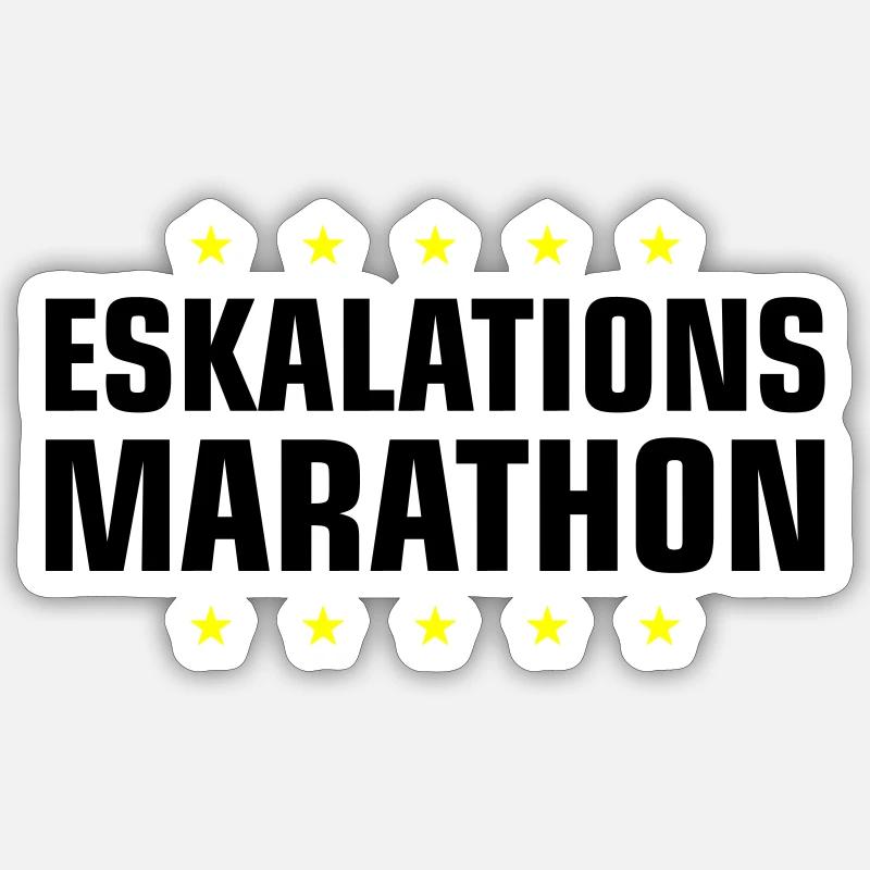 Eskalations Marathon - Sticker Größe S (10 x 10 cm) - Mattweiß