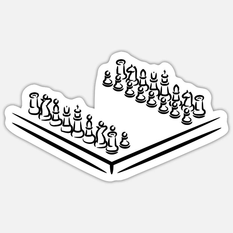 Chess pieces - Sticker size S (10 x 10 cm) - white matte