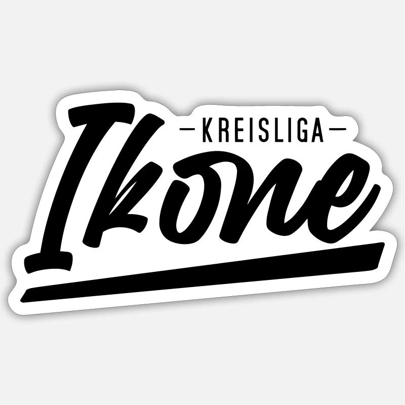 kreisliga ikone - Sticker Größe S (10 x 10 cm) - Mattweiß