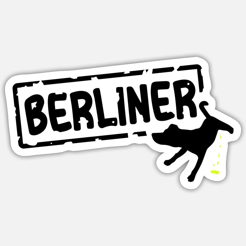 Berlin dog pees Sticker size S (10 x 10 cm)