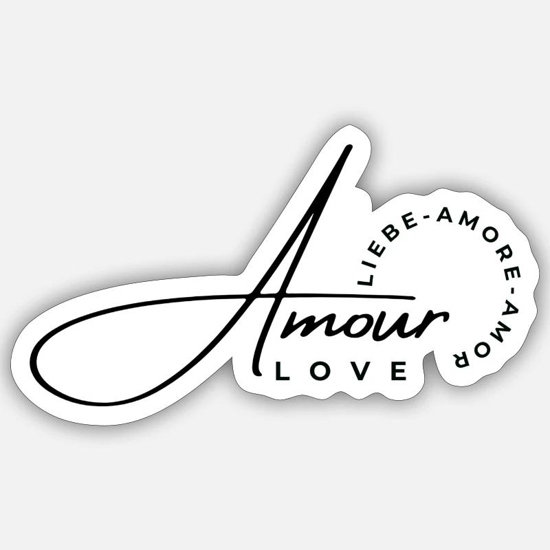 Éclosion d'Amour Multilingue - Sticker taille S (10 x 10 cm) - blanc mat