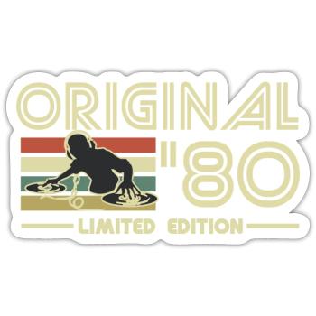1980 - Sticker size S (10 x 10 cm) - white matte - Front