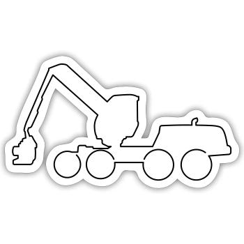 Harvester Timber Harvesting Forestry - Sticker size S (10 x 10 cm) - white matte - Front