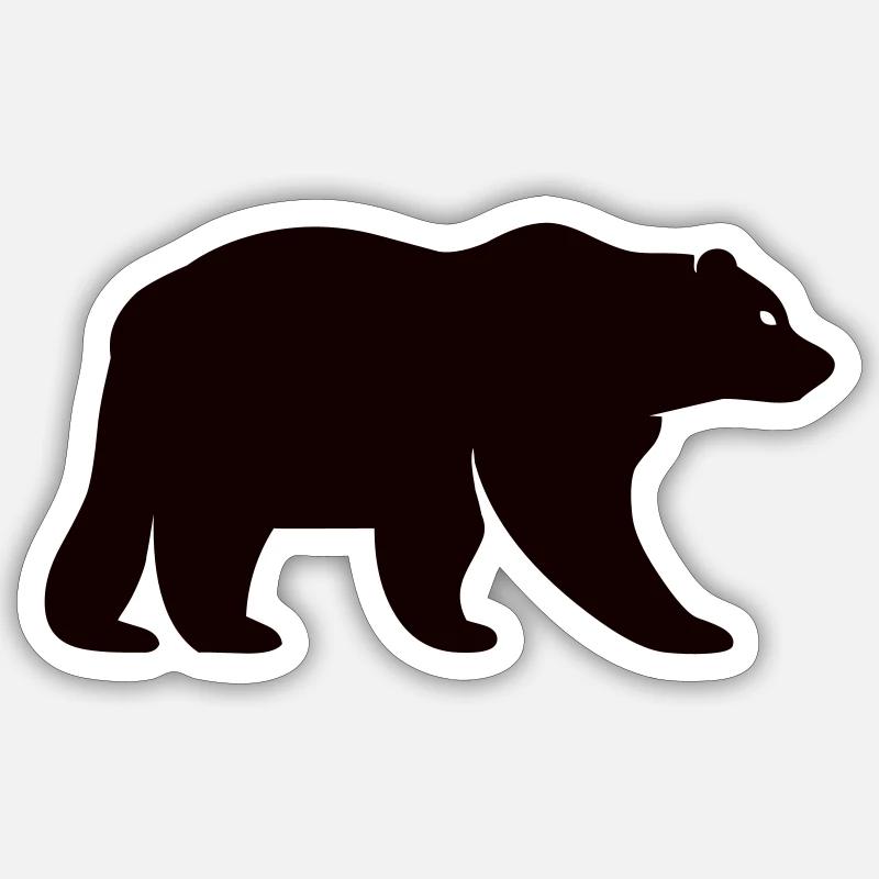 ours - Sticker taille S (10 x 10 cm) - blanc mat