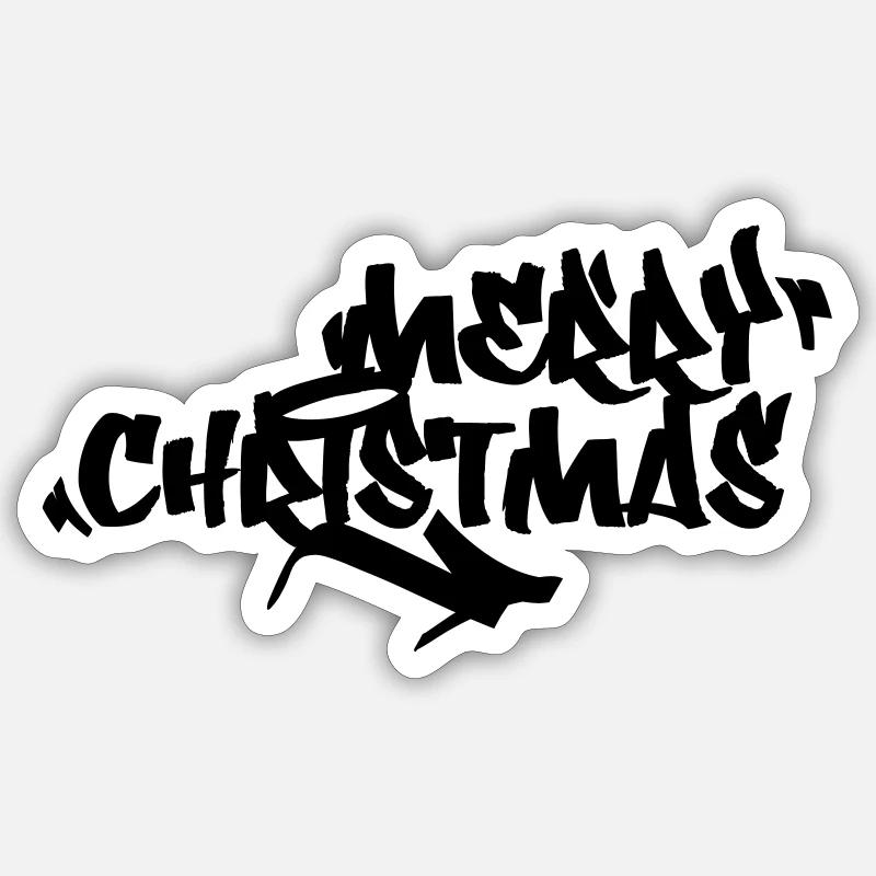 Étiquette de joyeux Noël Sticker taille S (10 x 10 cm)