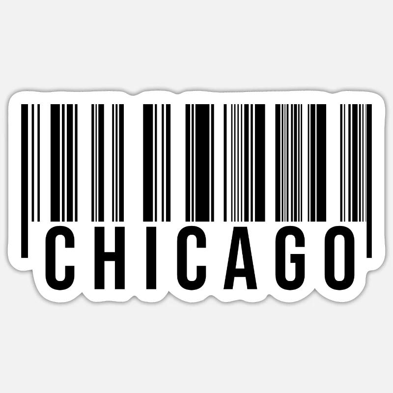 Code-barres Chicago Sticker taille S (10 x 10 cm)