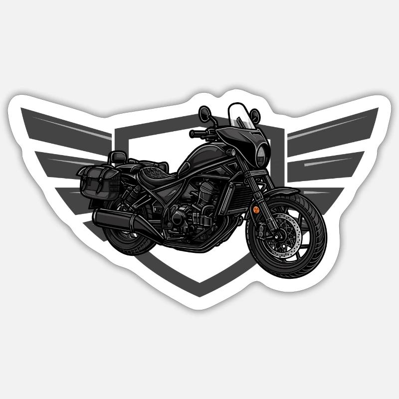 Chopper // Custom // Motorrad - Sticker Größe S (10 x 10 cm) - Mattweiß