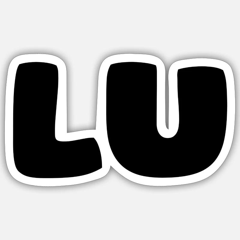 Nom - Lu - Sticker taille S (10 x 10 cm) - blanc mat