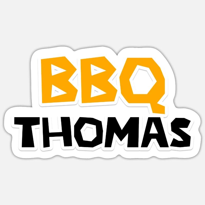 Thomas BBQ Master - Sticker Größe S (10 x 10 cm) - Mattweiß
