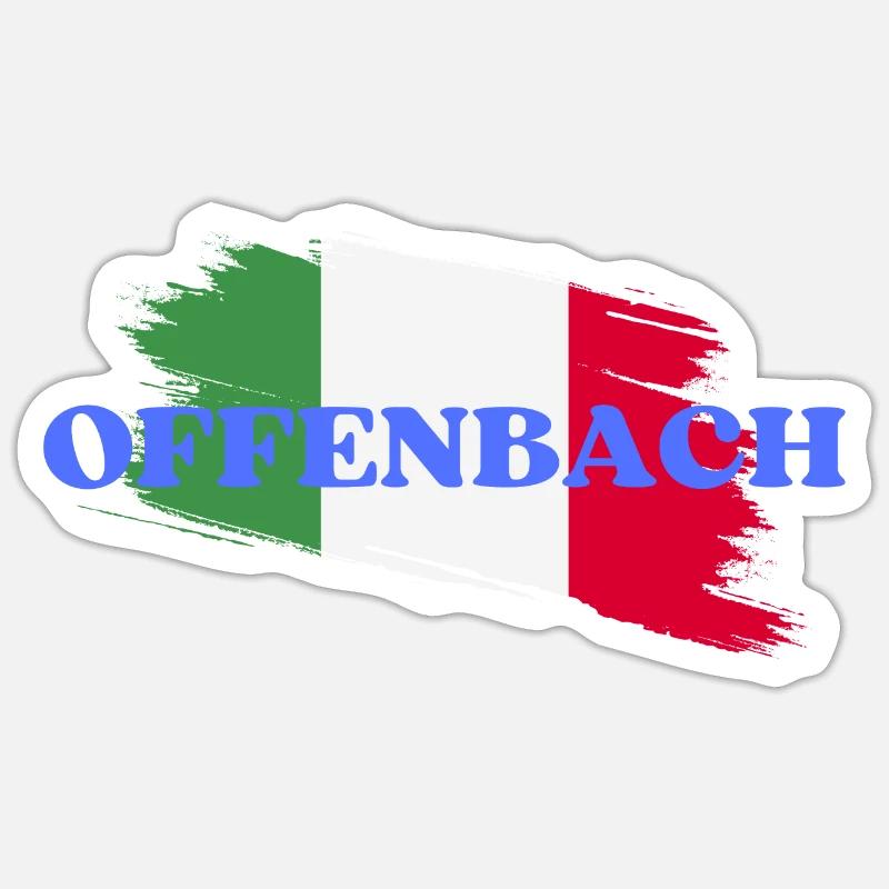Offenbach - Sticker taille S (10 x 10 cm) - blanc mat
