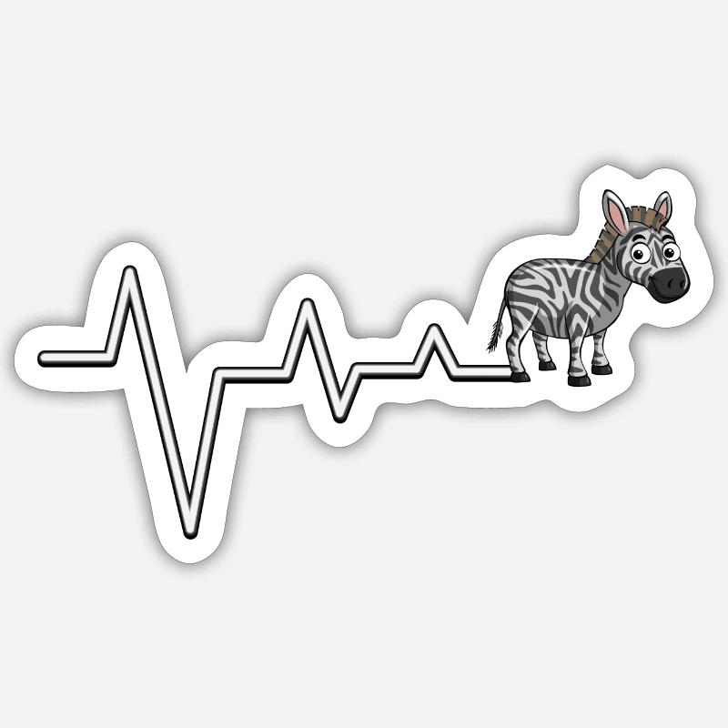 Zebra EKG Line Tee Sticker Größe S (10 x 10 cm)