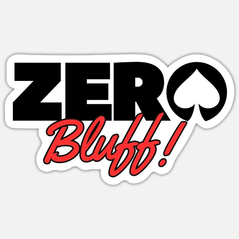 Poker-Zero Bluff Noir - Sticker taille S (10 x 10 cm) - blanc mat