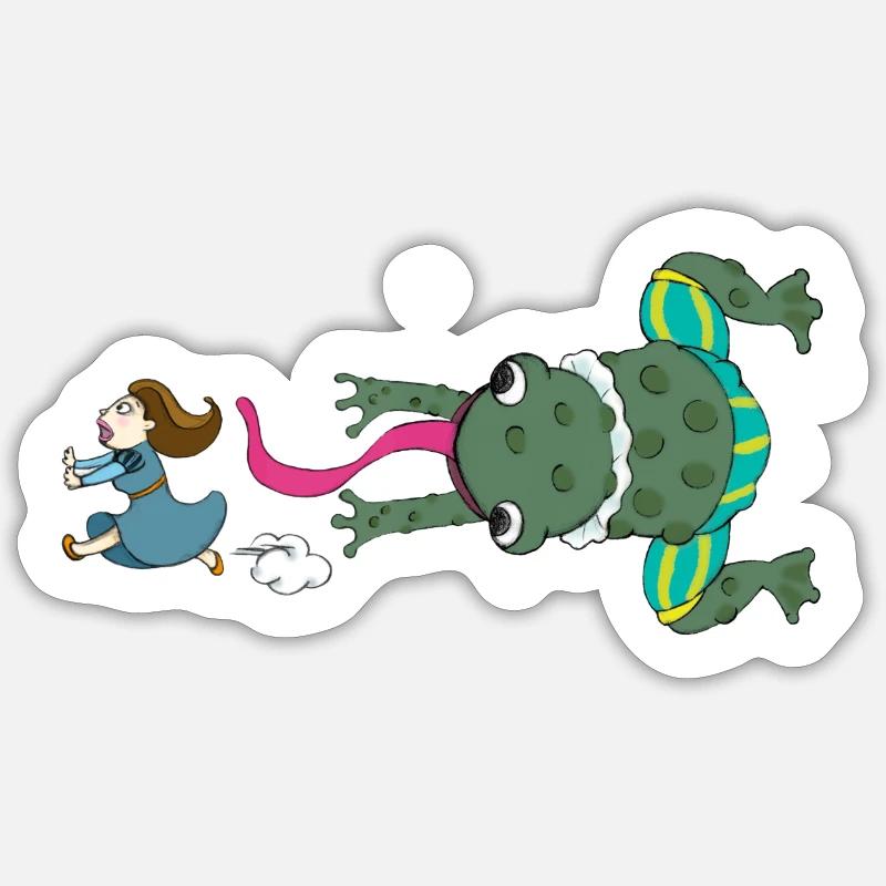 Crapaud Prince-Princesse - Sticker taille S (10 x 10 cm) - blanc mat