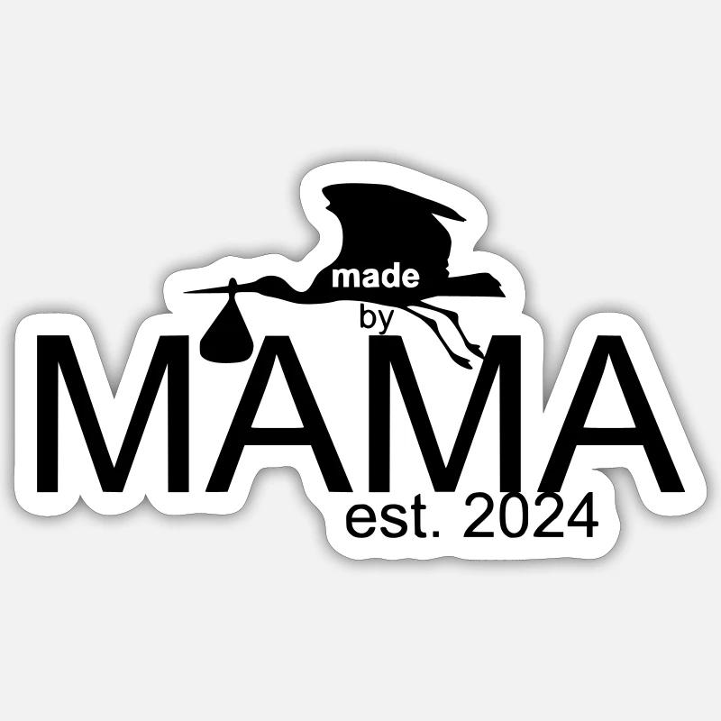 made by mama - Sticker Größe S (10 x 10 cm) - Mattweiß