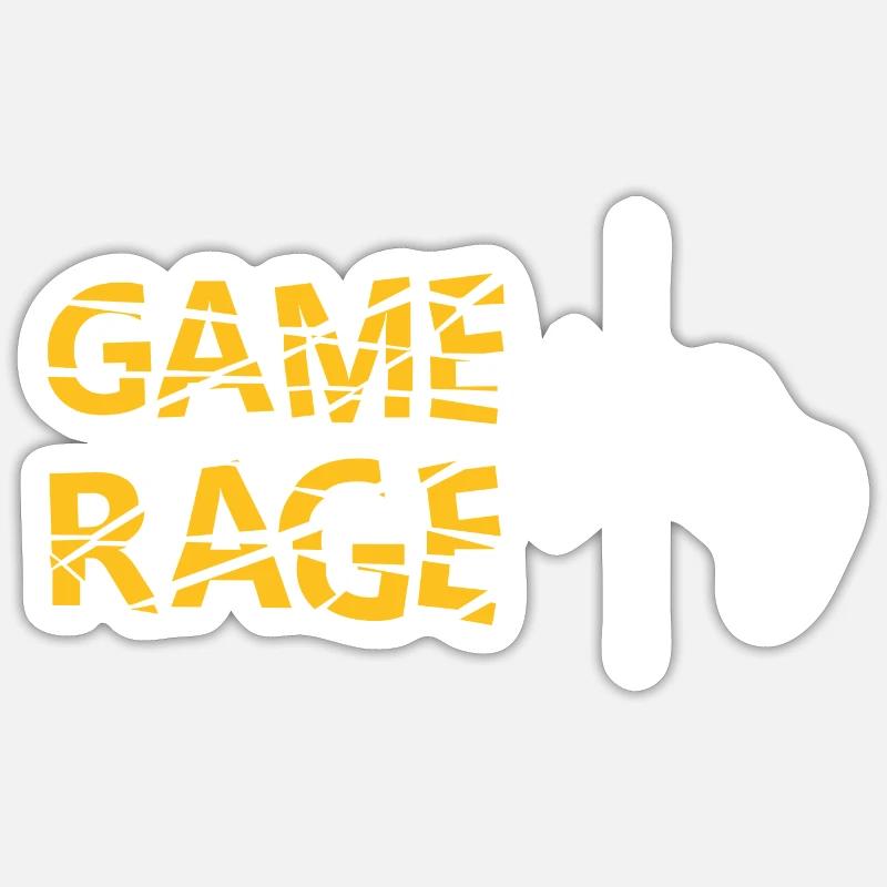 GAME RAGE!! Break the screen! - Sticker size S (10 x 10 cm) - white matte