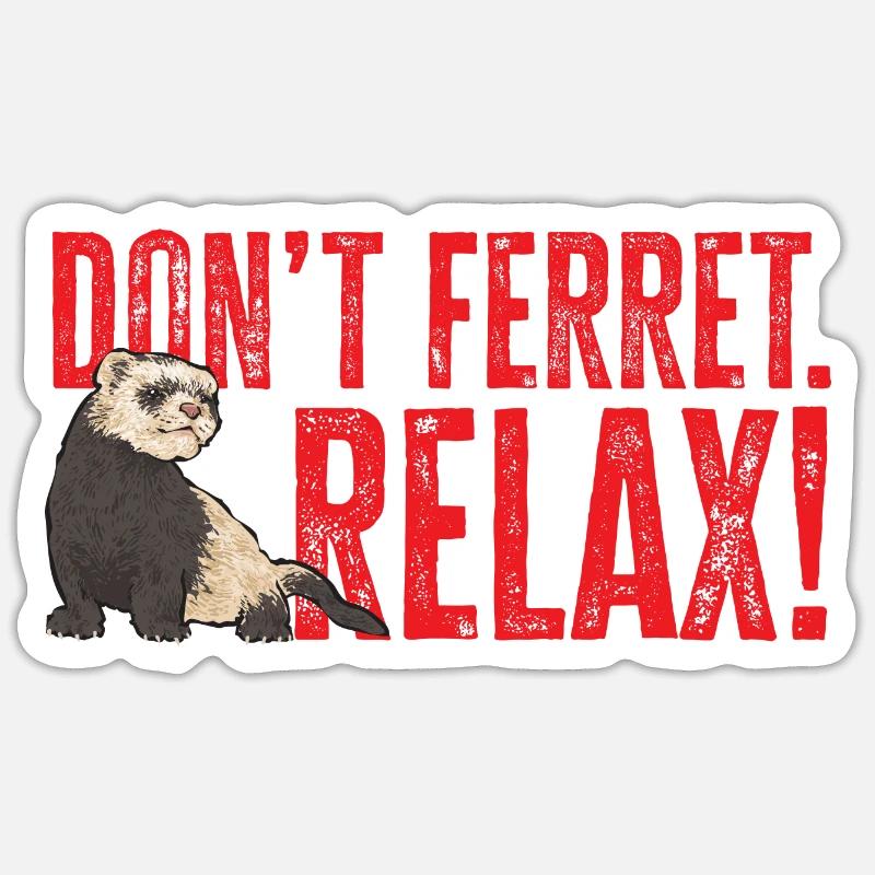 Furet, propriétaire de furet - Sticker taille S (10 x 10 cm) - blanc mat