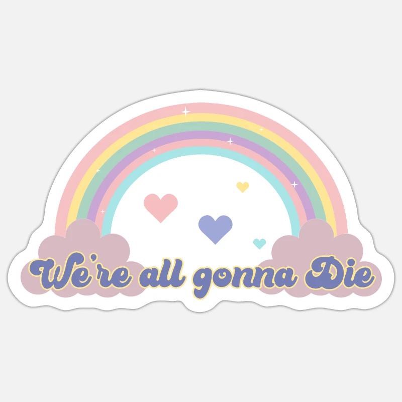 Cheerful Doom Tee: Rainbow Revel Sticker size S (10 x 10 cm)